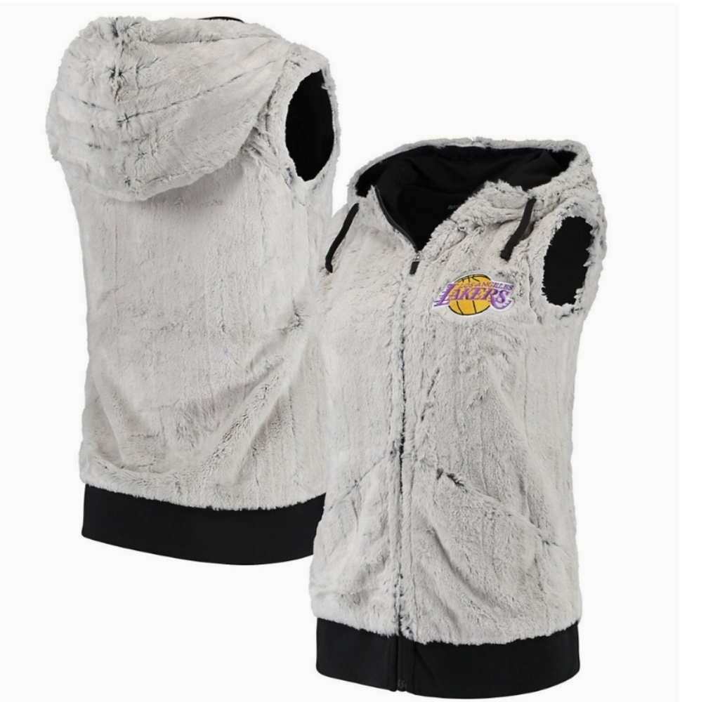 Antigua Silver Los Angeles Lakers Hooded Vest